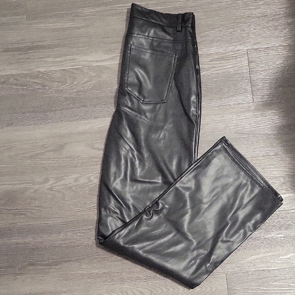 Black Faux Leather Pants - Picture 1 of 3